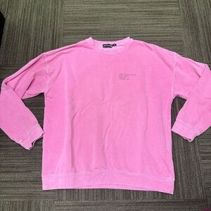 PrettyLittleThing Pink Crewneck Sweatshirt Worn In Look Oversized